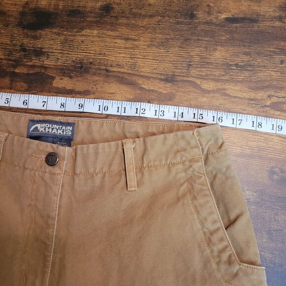 Mountain Khakis Alpine Pants Size 12 Double Knee Tan Canvas Outdoor Gorpcore - Picture 5 of 10